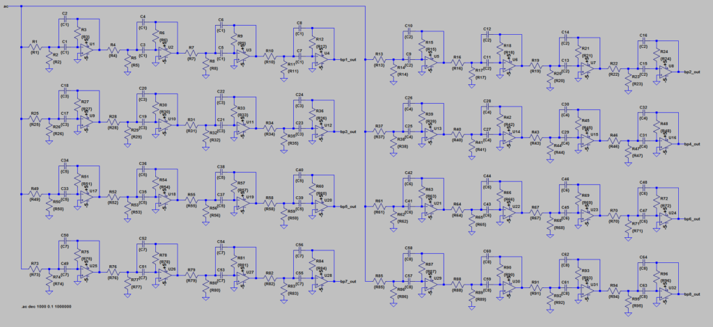 Eight-channel audio spectrum analyzer application example