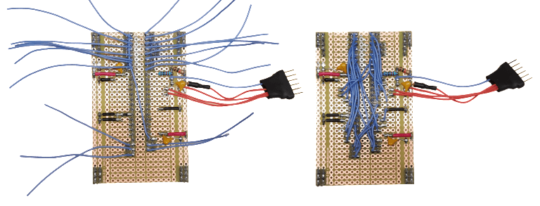 Completed control board wiring ready for development