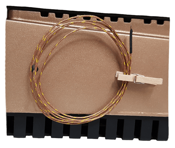 Thermocouple storage using clothespin mounted on case