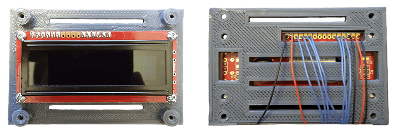 Assembled LCD with mounting bracket and wiring