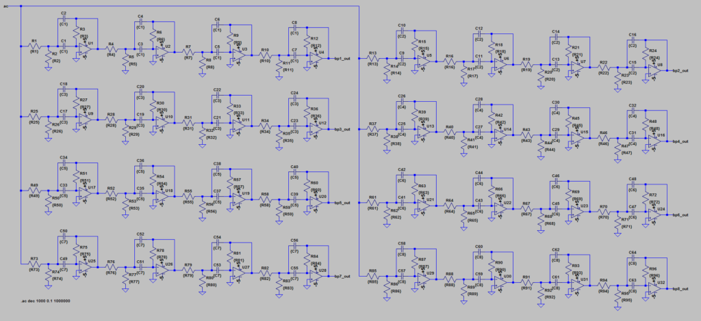 Eight-channel audio spectrum analyzer application example