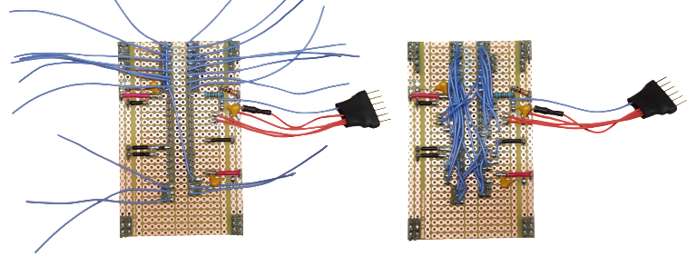 Completed control board wiring ready for development