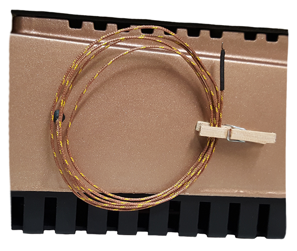 Thermocouple storage using clothespin mounted on case