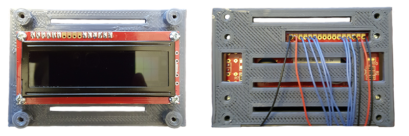 Assembled LCD with mounting bracket and wiring
