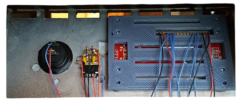 Painted user interface panel with LCD and rotary encoder