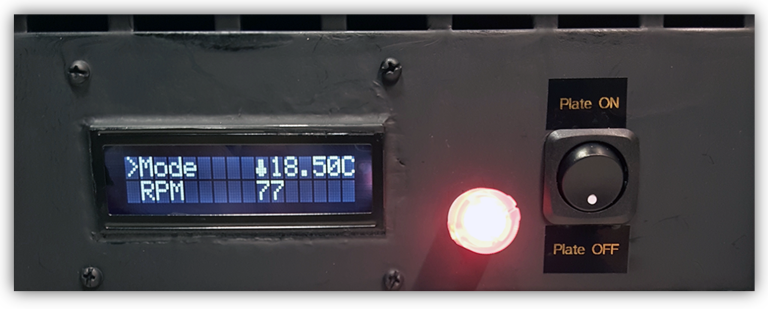 Front view of completed user interface assembly