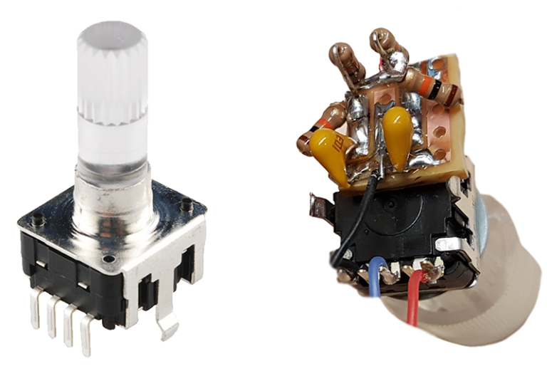 Rotary encoder internal mechanism with debouncing circuit schematic